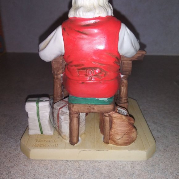 Norman Rockwell Checking His List Santa Christmas Figurine 1980 - Picture 3 of 5